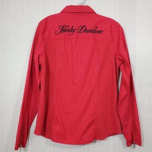 Harley Davidson Zip-front Long Sleeve Top w/Embroidered Back Detail